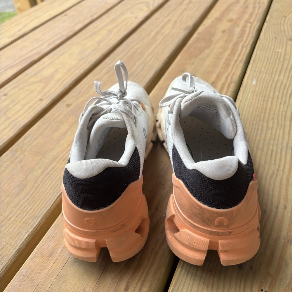 On Running Sneakers in White, Black, and Orange